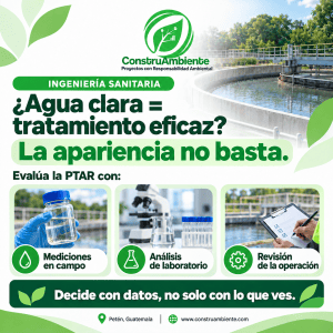 Evaluación de una PTAR mediante mediciones en campo, análisis de laboratorio y revisión de la operación.